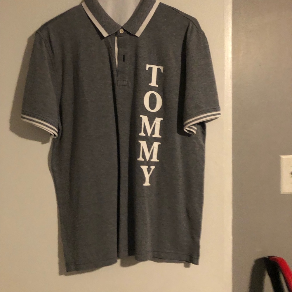 Tommy Hilfiger Charcoal Polo with White Lettering